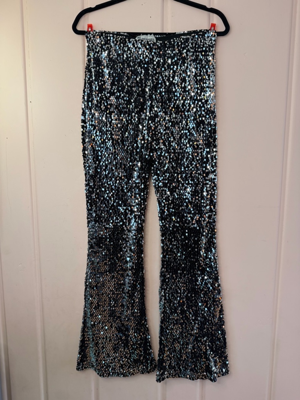 Sequin Flare women’s pants - Black Sparkle Sz medium
